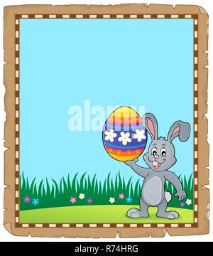 Parchment with Easter bunny topic 3 Stock Photo