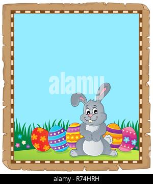 Parchment with Easter bunny topic 4 Stock Photo