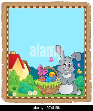 Parchment with Easter bunny topic 5 Stock Photo