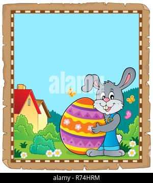 Parchment with Easter bunny topic 6 Stock Photo