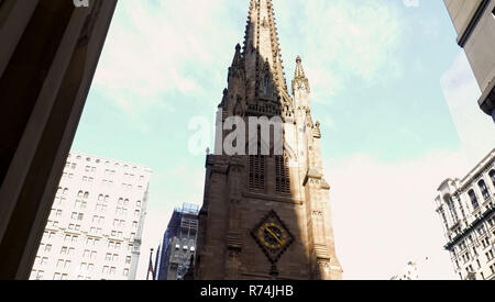 Walking through the streets of New York, Manhattan. The life of New York in the afternoon. Streets and city buildings. Stock Photo