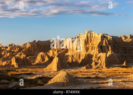 Badlands National Park, East end of Castle Trail, October, S. Dakota, USA, by Dominique Braud/Dembinsky Photo Assoc Stock Photo