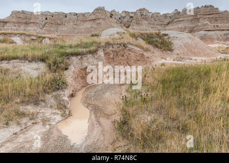 Erosion formations along Old NE Road, Fall, Badlands NP, S. Dakota, USA, by Dominique Braud/Dembinsky Photo Assoc