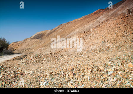 Rock formations in abandoned copper mine Stock Photo