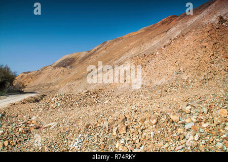 Rock formations in abandoned copper mine Stock Photo
