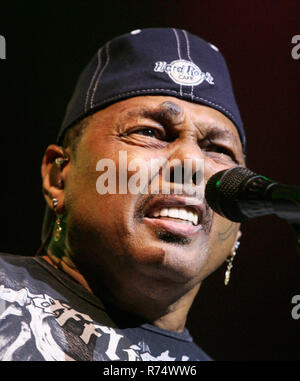 Aaron Neville with the Neville Brothers performs at the Seminole Hard Rock Hotel and Casino in Hollywood, Florida on October 11, 2007. Stock Photo