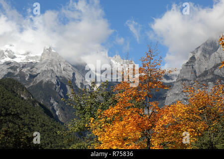 Blue Moon Valley at Lijiang,Yunnan Province, Southwestern of China Stock Photo