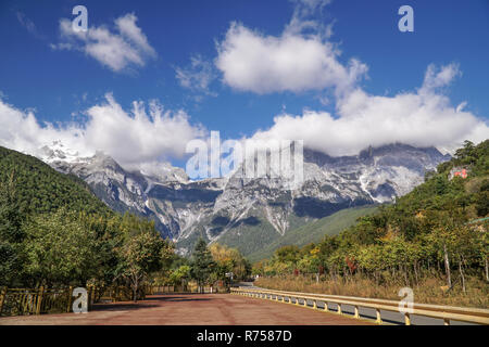 Blue Moon Valley at Jade Dragon Snow Mountain National Park ,Lijiang ,Yunnan ,China. Stock Photo