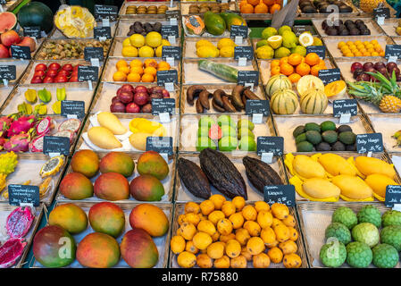 exotic fruits for sale at a market in munich Stock Photo
