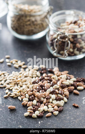 Chocolate covered sunflower seeds Stock Photo