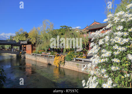 Creek at Lijiang old town , world Heritage site , Yunnan, China, Asia Stock Photo