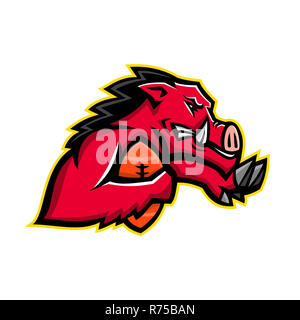 Wild Boar American Football Mascot Stock Photo