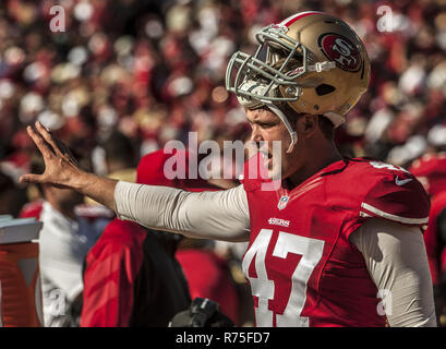 San Francisco 49ers long snapper Taybor Pepper (46) looks on before an NFL  football game against the Seattle Seahawks, Sunday, Sept. 18, 2022 in Santa  Clara, Calif. (AP Photo/Lachlan Cunningham Stock Photo - Alamy