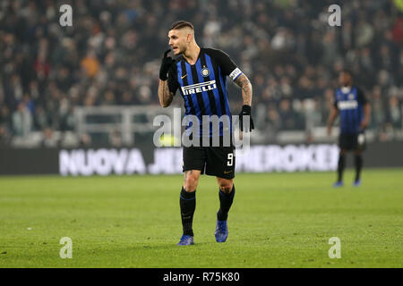 Torino, Italy. 07th December 2018.  Mauro Icardi of FC Internazionale   during the Serie A match between Juventus Fc and Fc Internazionale. Credit: Marco Canoniero/Alamy Live News Stock Photo