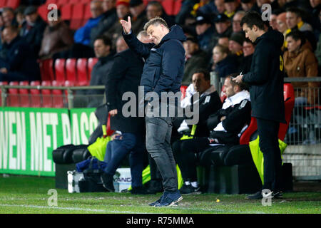 DEVENTER, 07-12-2018, Stadium de Adelaarshorst, season 2018 / 2019, Dutch Keuken Kampioen Divisie, Go Ahead Eagles coach John Stegeman during the match Go Ahead Eagles - Helmond Sport. Stock Photo