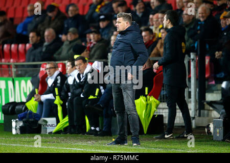 DEVENTER, 07-12-2018, Stadium de Adelaarshorst, season 2018 / 2019, Dutch Keuken Kampioen Divisie, Go Ahead Eagles coach John Stegeman during the match Go Ahead Eagles - Helmond Sport. Stock Photo