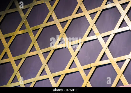 Hexagon star on black background are created by bamboo flat stick Stock Photo