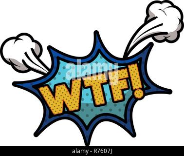 wtf comic words in speech bubble isolated icon Stock Vector