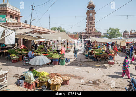 Ghanta Ghar Clock Tower, Jodhpur, Rajasthan, India Stock Photo