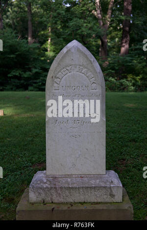 Nancy Lincoln's grave at Pioneer Cemetery in Lincoln City, IN Stock Photo