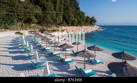 Porto Vathy beach, Thassos island, Greece Stock Photo