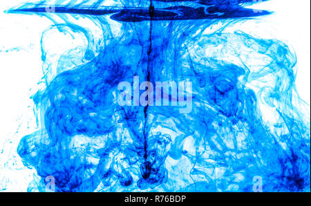 Color clouds flowing underwater isolated on a white background Stock Photo