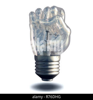 Light bulb in shape of human fist Stock Photo