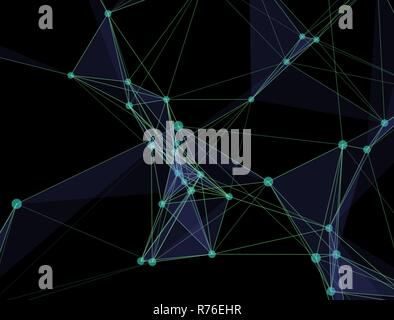 Virtual abstract background with particle, molecule structure. genetic and chemical compounds. creative vector. Space and constellations. Science and connection concept. Social network. Stock Vector