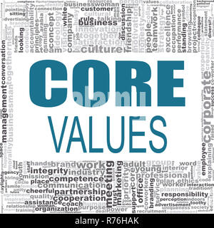 Core values word cloud Stock Photo