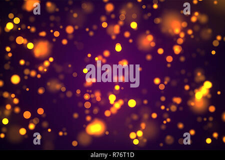 Purple background with golden glowing amber fire particles Stock Photo -  Alamy