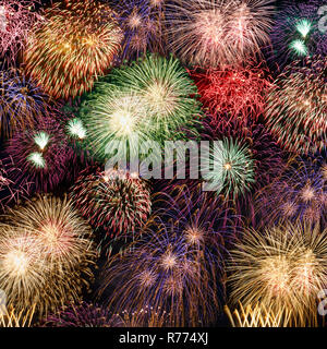 New Year's Eve fireworks background years year square firework backgrounds Stock Photo