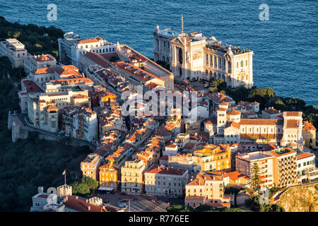 Houses of Monaco in the evening light, Monaco Stock Photo