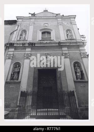 Campania Caserta Capua Chiesa della Concezione, this is my Italy, the italian country of visual history, Exterior views of the church. Facade decorated with statues. The interior contains a baroque altar in polychrome marble Stock Photo