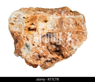 Wulfenite crystals on raw rock isolated Stock Photo