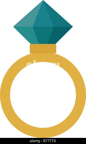 Vector diamond Ring - wedding or engagement illustration, diamond ring symbol Stock Vector
