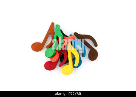 Colorful music notes on white background Stock Photo