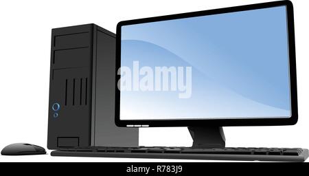 Vector illustration of desktop PC or server station. Mac. Stock Vector
