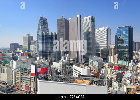 Tokyo, Japan in the financial district skyline of Nishi-Shinjuku. Stock Photo