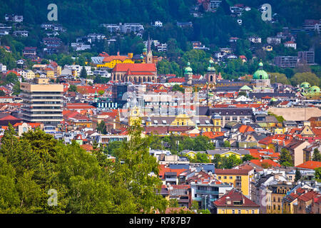 Panoramic view of Innsbruck rooftops Stock Photo