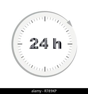 open 24 hours clock icon vector illustration EPS10 Stock Vector