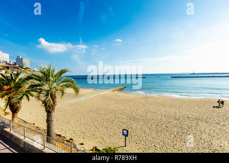 Atami, Shizuoka / Japan - December 1 2018: Atami Sun Beach autumn scenic view of sea Stock Photo