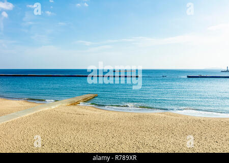 Atami, Shizuoka / Japan - December 1 2018: Atami Sun Beach autumn scenic view of sea Stock Photo