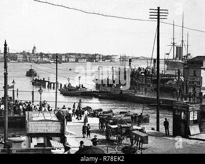 Portsmouth Harbour and Floating Bridge early 1900s Stock Photo - Alamy