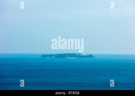 Atami, Shizuoka / Japan - December 1 2018: Hatsushima aerial view from Atami castle Stock Photo