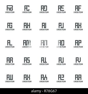 Set of letter logo template. Minimal letter logo template design Stock Vector