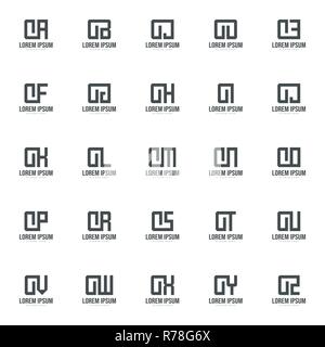 Set of letter logo template. Minimal letter logo template design Stock Vector