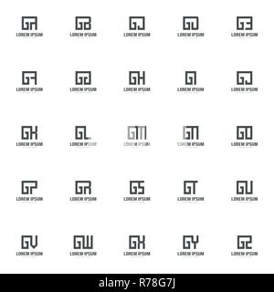 Set of letter logo template. Minimal letter logo template design Stock ...