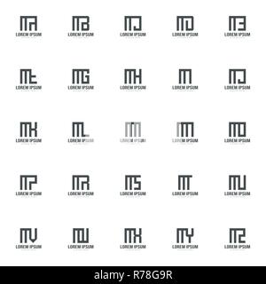 Set of letter logo template. Minimal letter logo template design Stock Vector