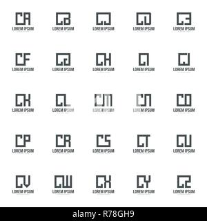 Set of letter logo template. Minimal letter logo template design Stock Vector