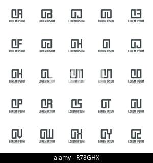 Set of letter logo template. Minimal letter logo template design Stock Vector
